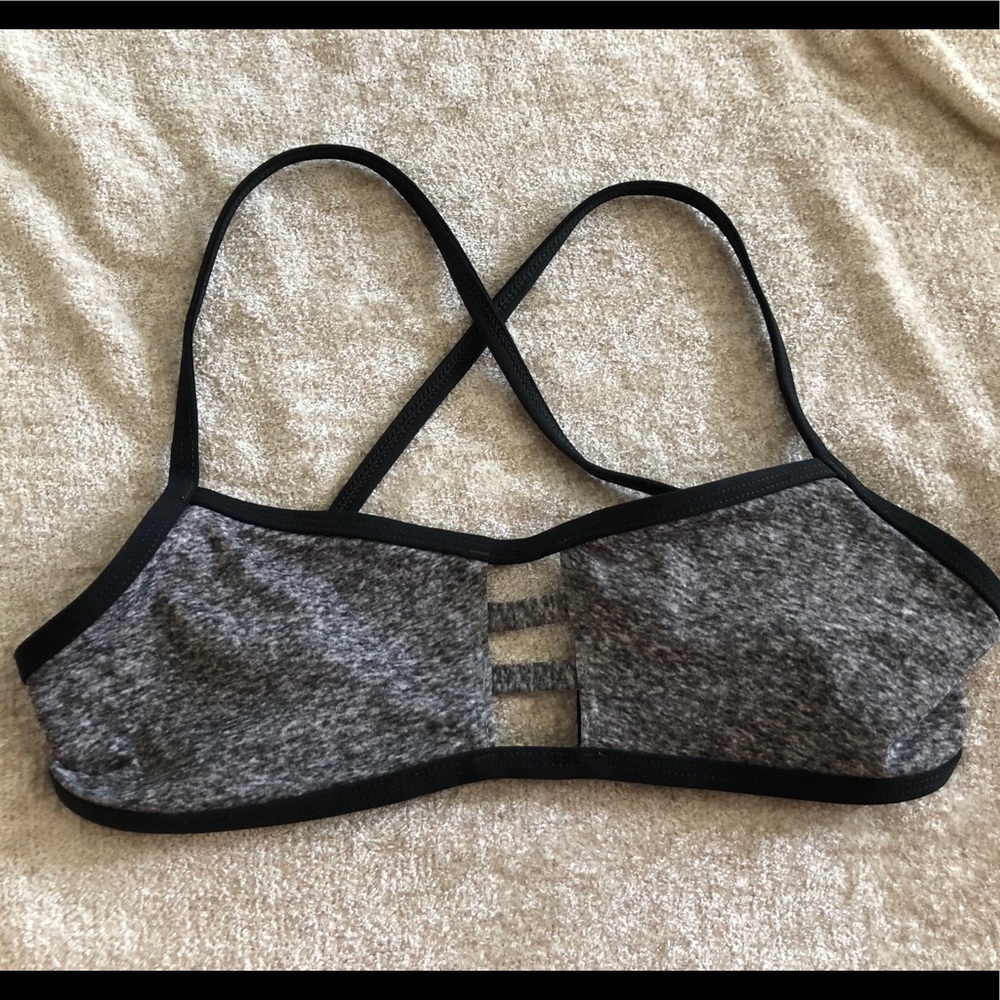 Rare heather gray and black Jolyn misfit top
